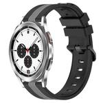 For Samsung  Galaxy Watch4 Classic 42mm 20mm Vertical Two-Color Silicone Watch Band(Black+Grey)