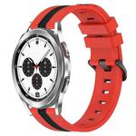 For Samsung  Galaxy Watch4 Classic 42mm 20mm Vertical Two-Color Silicone Watch Band(Red+Black)