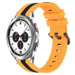 For Samsung  Galaxy Watch4 Classic 42mm 20mm Vertical Two-Color Silicone Watch Band(Yellow+Black)