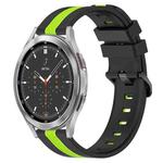 For Samsung  Galaxy Watch4 Classic 46mm 20mm Vertical Two-Color Silicone Watch Band(Black+Lime Green)