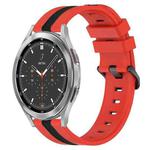 For Samsung  Galaxy Watch4 Classic 46mm 20mm Vertical Two-Color Silicone Watch Band(Red+Black)