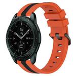 For Samsung Galaxy Watch 42mm 20mm Vertical Two-Color Silicone Watch Band(Orange+Black)