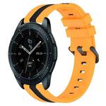 For Samsung Galaxy Watch 42mm 20mm Vertical Two-Color Silicone Watch Band(Yellow+Black)
