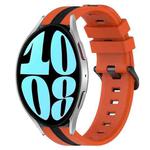 For Samsung Galaxy Watch 6 44mm 20mm Vertical Two-Color Silicone Watch Band(Orange+Black)