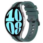 For Samsung Galaxy Watch 6 40mm 20mm Vertical Two-Color Silicone Watch Band(Green+Black)
