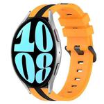 For Samsung Galaxy Watch 6 40mm 20mm Vertical Two-Color Silicone Watch Band(Yellow+Black)