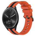 For Garmin Vivomove Sport 20mm Vertical Two-Color Silicone Watch Band(Orange+Black)