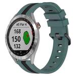 For Garmin Approach S40 20mm Vertical Two-Color Silicone Watch Band(Green+Black)