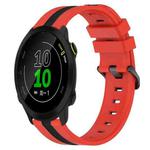 For Garmin Forerunner 158 20mm Vertical Two-Color Silicone Watch Band(Red+Black)