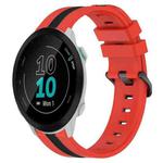 For Garmin Forerunner 55 20mm Vertical Two-Color Silicone Watch Band(Red+Black)