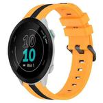 For Garmin Forerunner 55 20mm Vertical Two-Color Silicone Watch Band(Yellow+Black)