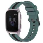 For Garmin Venu SQ 20mm Vertical Two-Color Silicone Watch Band(Green+Black)