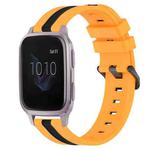 For Garmin Venu SQ 20mm Vertical Two-Color Silicone Watch Band(Yellow+Black)