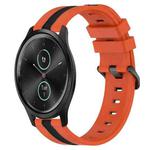 For Garmin Garminmove Style 20mm Vertical Two-Color Silicone Watch Band(Orange+Black)