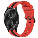 For Garmin Garminmove Style 20mm Vertical Two-Color Silicone Watch Band(Red+Black)