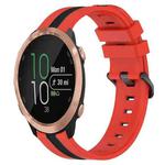 For Garmin Forerunner 645 Music 20mm Vertical Two-Color Silicone Watch Band(Red+Black)