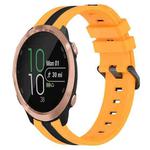 For Garmin Forerunner 645 Music 20mm Vertical Two-Color Silicone Watch Band(Yellow+Black)