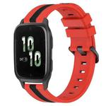 For Garmin Forerunner Sq2 20mm Vertical Two-Color Silicone Watch Band(Red+Black)