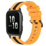 For Garmin Forerunner Sq2 20mm Vertical Two-Color Silicone Watch Band(Yellow+Black)