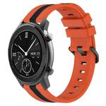 For Amazfit GTR 42MM 20mm Vertical Two-Color Silicone Watch Band(Orange+Black)