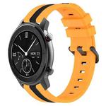 For Amazfit GTR 42MM 20mm Vertical Two-Color Silicone Watch Band(Yellow+Black)