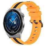 For Huawei Watch GT3 Pro 43mm 20mm Vertical Two-Color Silicone Watch Band(Yellow+Black)