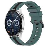 For Huawei Watch GT3 42mm 20mm Vertical Two-Color Silicone Watch Band(Green+Black)
