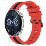 For Huawei Watch GT3 42mm 20mm Vertical Two-Color Silicone Watch Band(Red+Black)