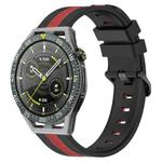 For Huawei Watch GT 3 SE 22mm Vertical Two-Color Silicone Watch Band(Black+Red)