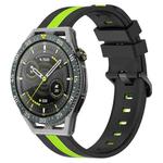 For Huawei Watch GT 3 SE 22mm Vertical Two-Color Silicone Watch Band(Black+Lime Green)