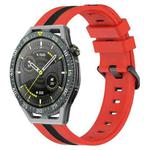 For Huawei Watch GT 3 SE 22mm Vertical Two-Color Silicone Watch Band(Red+Black)
