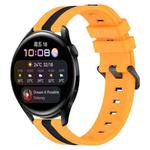 For Huawei Watch 3 22mm Vertical Two-Color Silicone Watch Band(Yellow+Black)