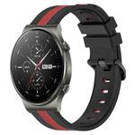 For Huawei GT2 Pro 22mm Vertical Two-Color Silicone Watch Band(Black+Red)