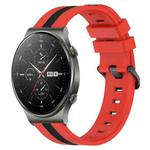 For Huawei GT2 Pro 22mm Vertical Two-Color Silicone Watch Band(Red+Black)