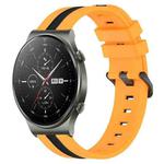 For Huawei GT2 Pro 22mm Vertical Two-Color Silicone Watch Band(Yellow+Black)
