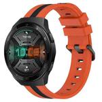 For Huawei Watch GT 2E 22mm Vertical Two-Color Silicone Watch Band(Orange+Black)