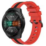 For Huawei Watch GT 2E 22mm Vertical Two-Color Silicone Watch Band(Red+Black)