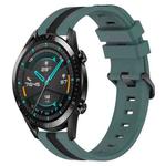For Huawei GT2 46mm 22mm Vertical Two-Color Silicone Watch Band(Green+Black)