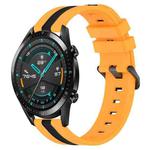 For Huawei GT2 46mm 22mm Vertical Two-Color Silicone Watch Band(Yellow+Black)