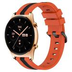 For Honor Watch GS 3 22mm Vertical Two-Color Silicone Watch Band(Orange+Black)