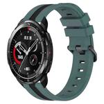 For Honor Watch GS Pro 22mm Vertical Two-Color Silicone Watch Band(Green+Black)