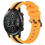 For Honor Magic Watch 2 46mm 22mm Vertical Two-Color Silicone Watch Band(Yellow+Black)