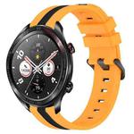 For Honor Watch Dream 22mm Vertical Two-Color Silicone Watch Band(Yellow+Black)