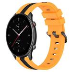 For Amazfit GTR 2e 22mm Vertical Two-Color Silicone Watch Band(Yellow+Black)