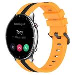 For Amazfit GTR 2 22mm Vertical Two-Color Silicone Watch Band(Yellow+Black)
