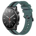 For Xiaomi MI Watch S1 22mm Vertical Two-Color Silicone Watch Band(Green+Black)