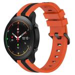 For Xiaomi MI Watch S1 Pro 22mm Vertical Two-Color Silicone Watch Band(Orange+Black)