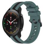 For Xiaomi MI Watch S1 Pro 22mm Vertical Two-Color Silicone Watch Band(Green+Black)