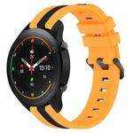 For Xiaomi MI Watch S1 Pro 22mm Vertical Two-Color Silicone Watch Band(Yellow+Black)