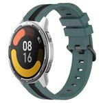 For Xiaomi MI Watch Color 2 22mm Vertical Two-Color Silicone Watch Band(Green+Black)
